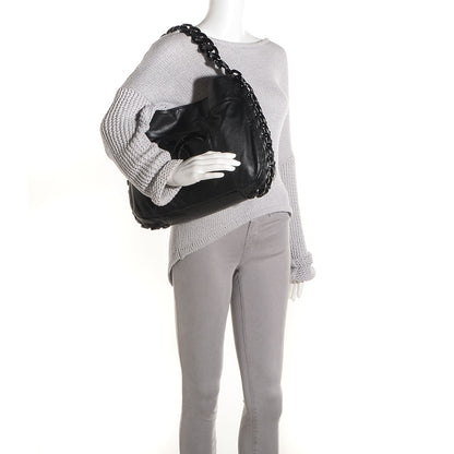 Chanel Calfskin Modern Chain Rhodoid Hobo Black 2 of 9