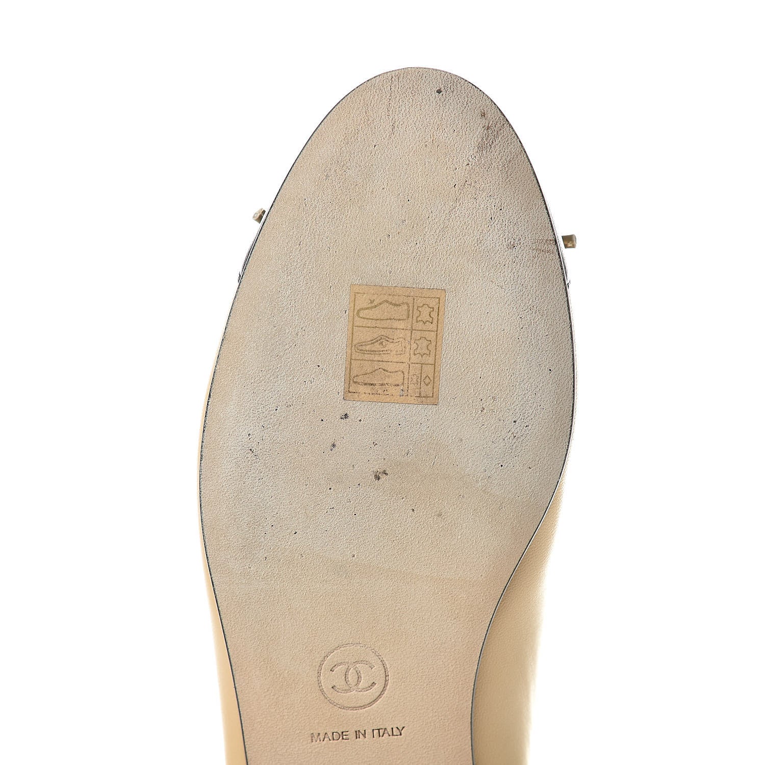 Chanel Lambskin Cap Toe CC Ballerina Flats 36 Beige Black 10 of 13