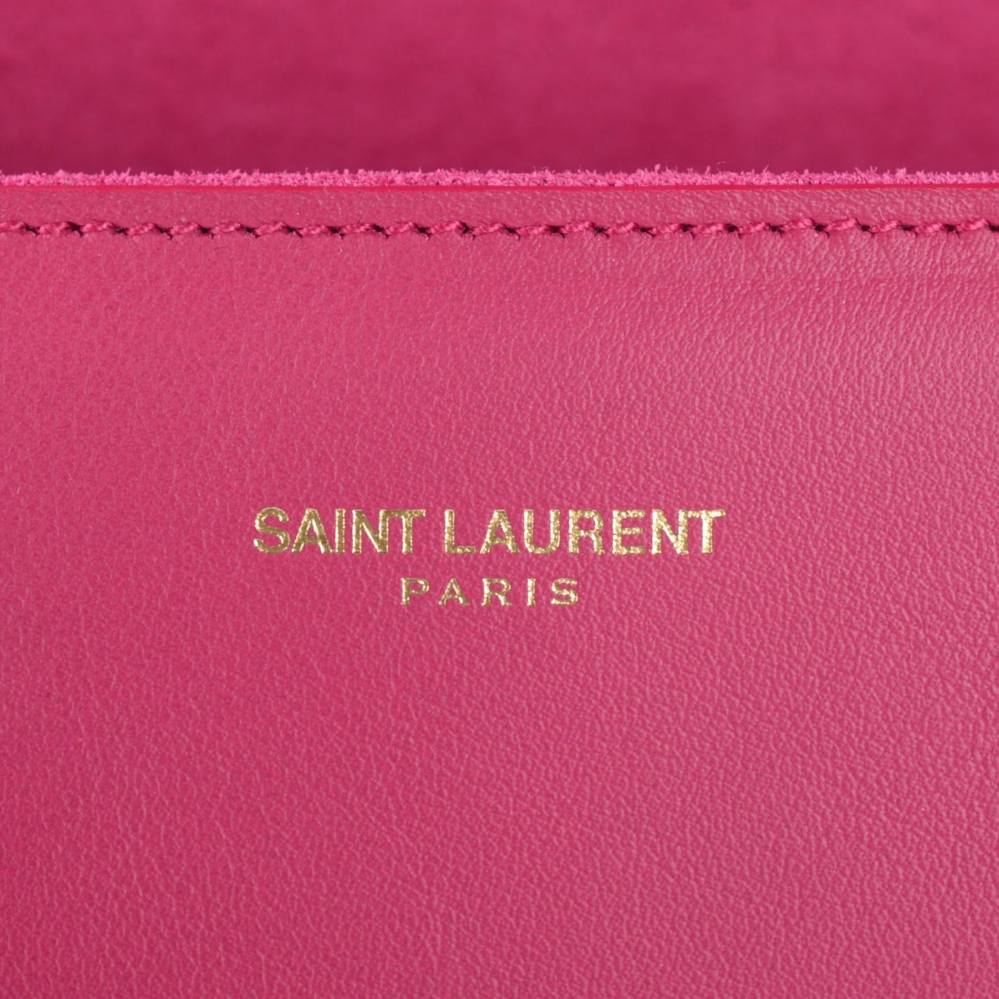 Calfskin Classic Y Ligne Clutch Fuchsia