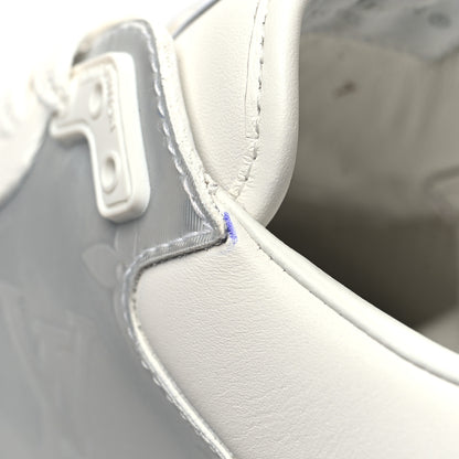 Louis Vuitton Iridescent Textile Monogram Calfskin Mens Run Away Sneakers 7 White 11 of 12