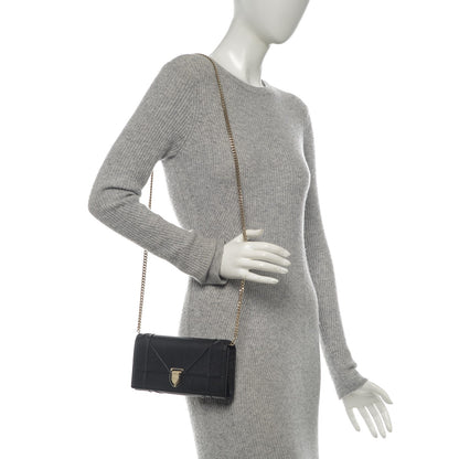Christian Dior Grained Calfskin Diorama Croisiere Chain Wallet Black 2 of 7