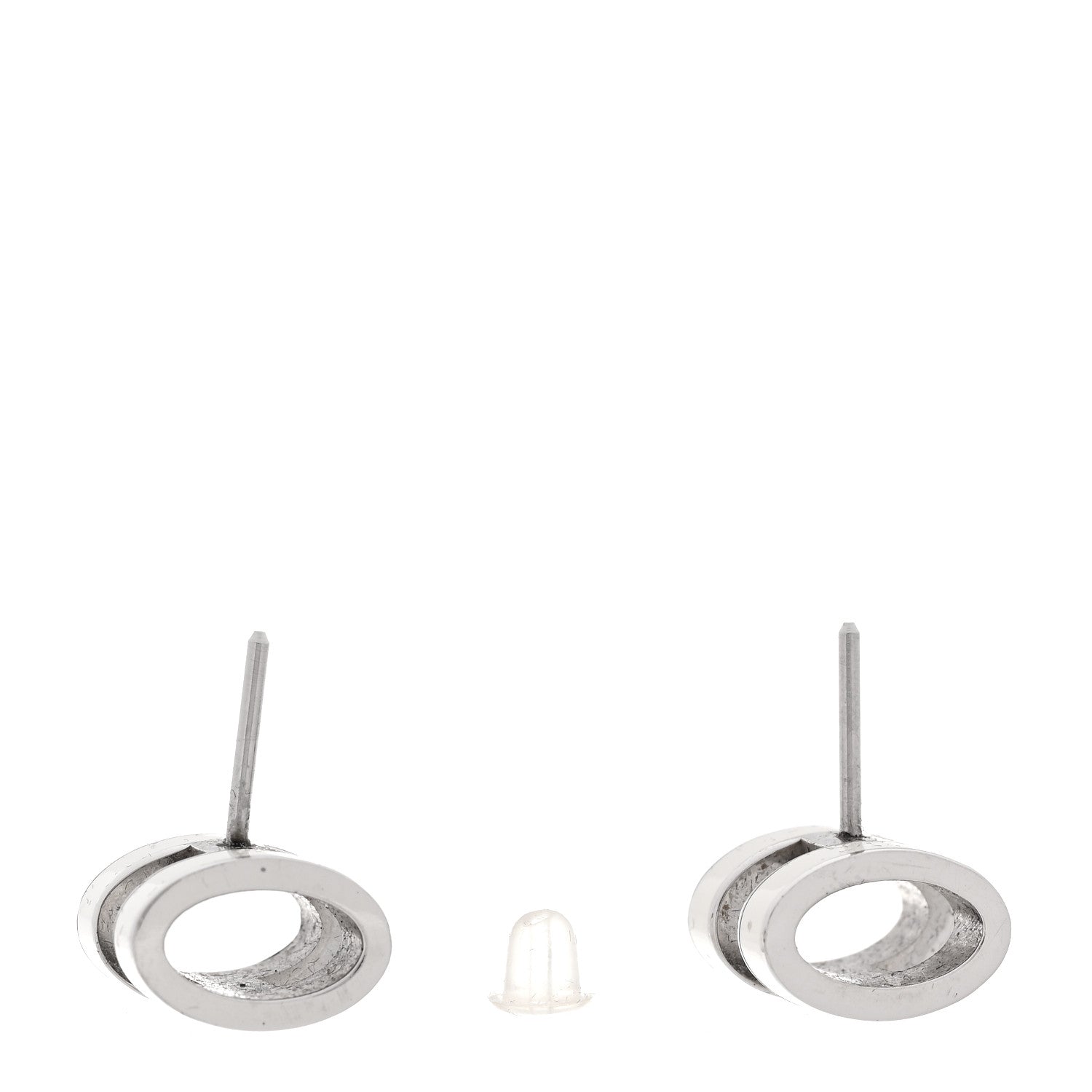 Hermes Palladium Lacquered Pop H Earrings White 3 of 5