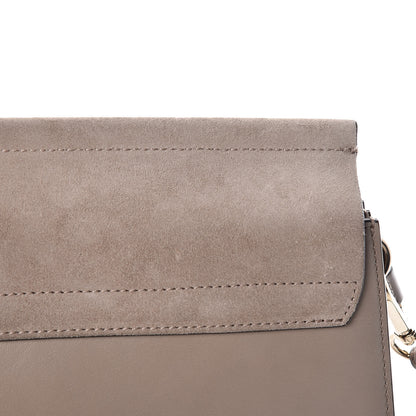 Chloe Calfskin Suede Medium Faye Shoulder Bag Motty Grey 8 of 10