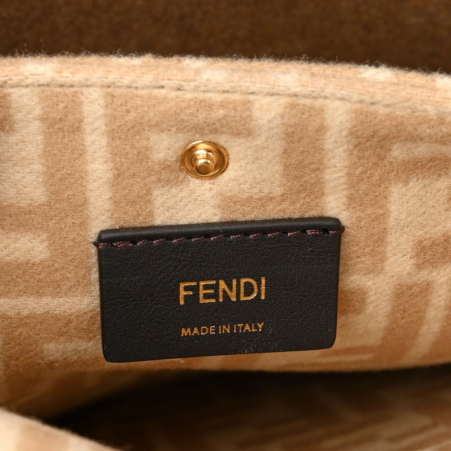 Wool Vitello King Seta FF 1974 Medium Peekaboo X-Tote Beige Cammello Sand