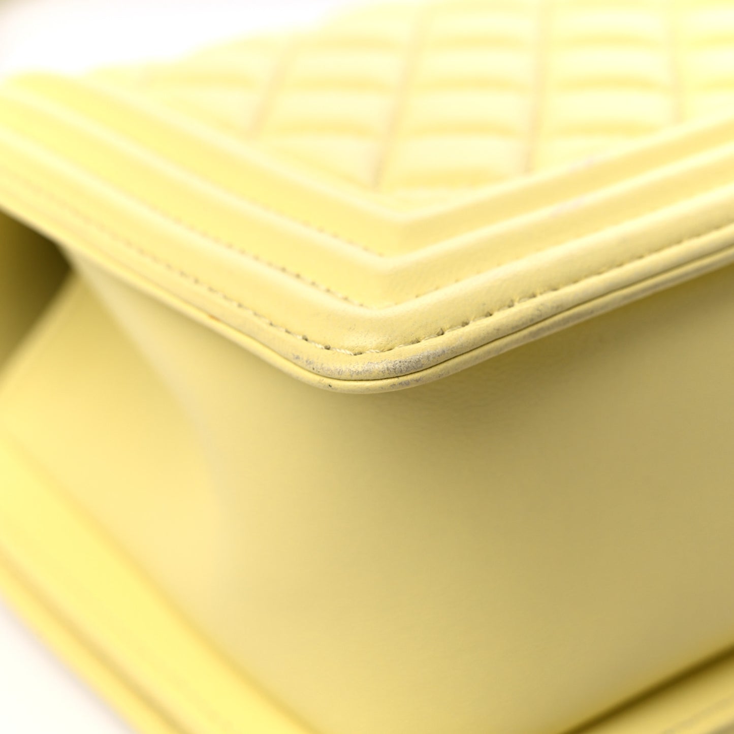 Lambskin Quilted Medium Boy Flap Yellow