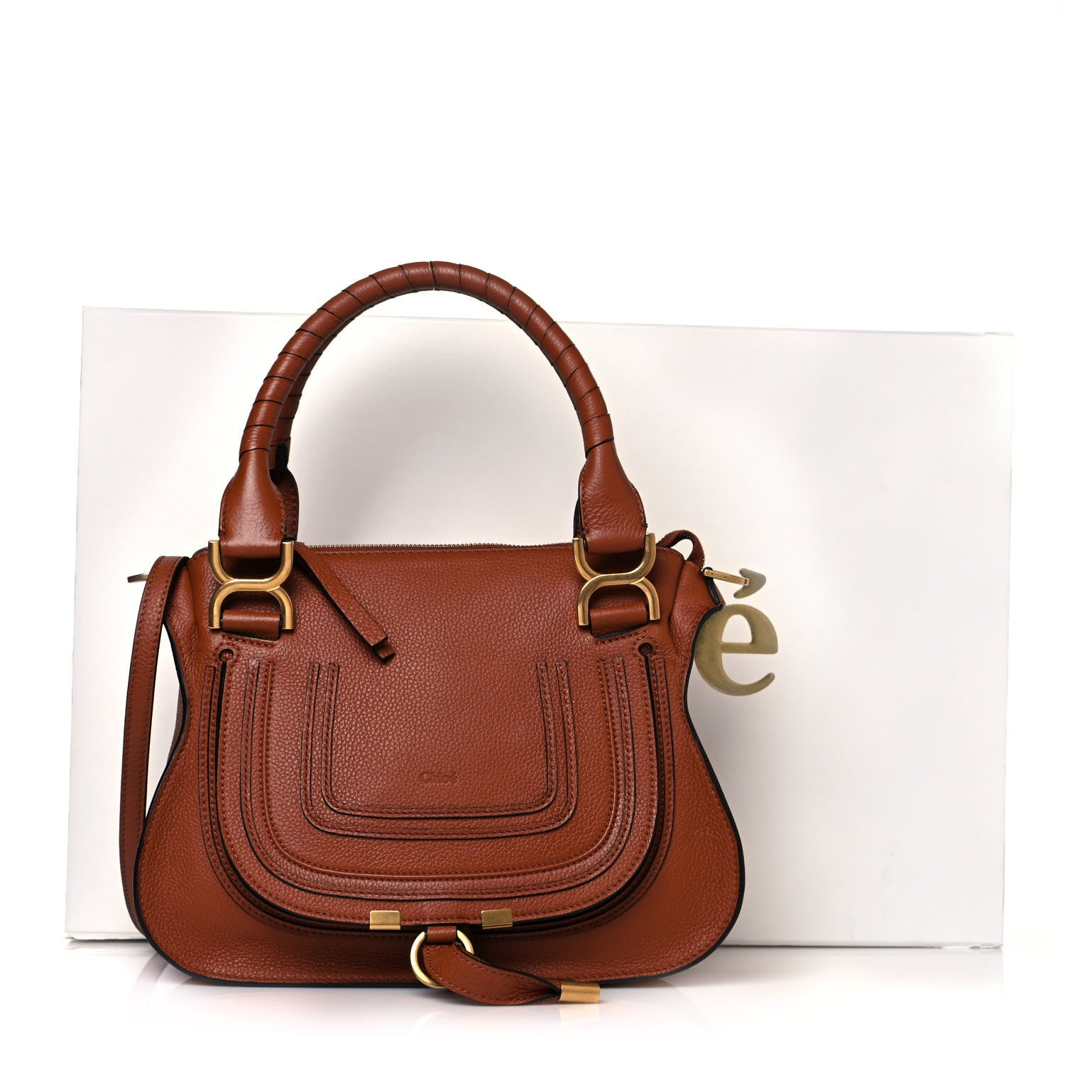 Chloe Calfskin Small Marcie Satchel Tan 12 of 12