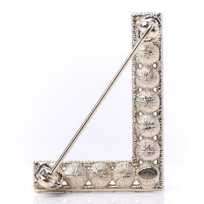 Chanel Crystal Cha-Nel Logo Brooch Set Gold 8 of 10
