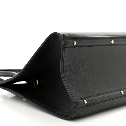 Louis Vuitton Calfskin Steamer MM Black 9 of 14