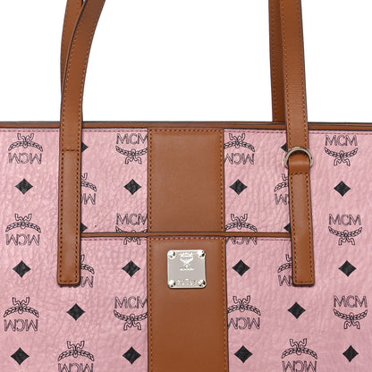 MCM Visetos Medium Anya Zip Top Shopper Tote Soft Pink 7 of 9