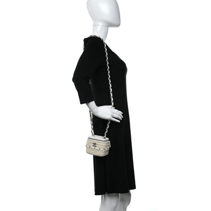 Chanel Lambskin Crochet Small Vanity Case With Chain White 2 of 9