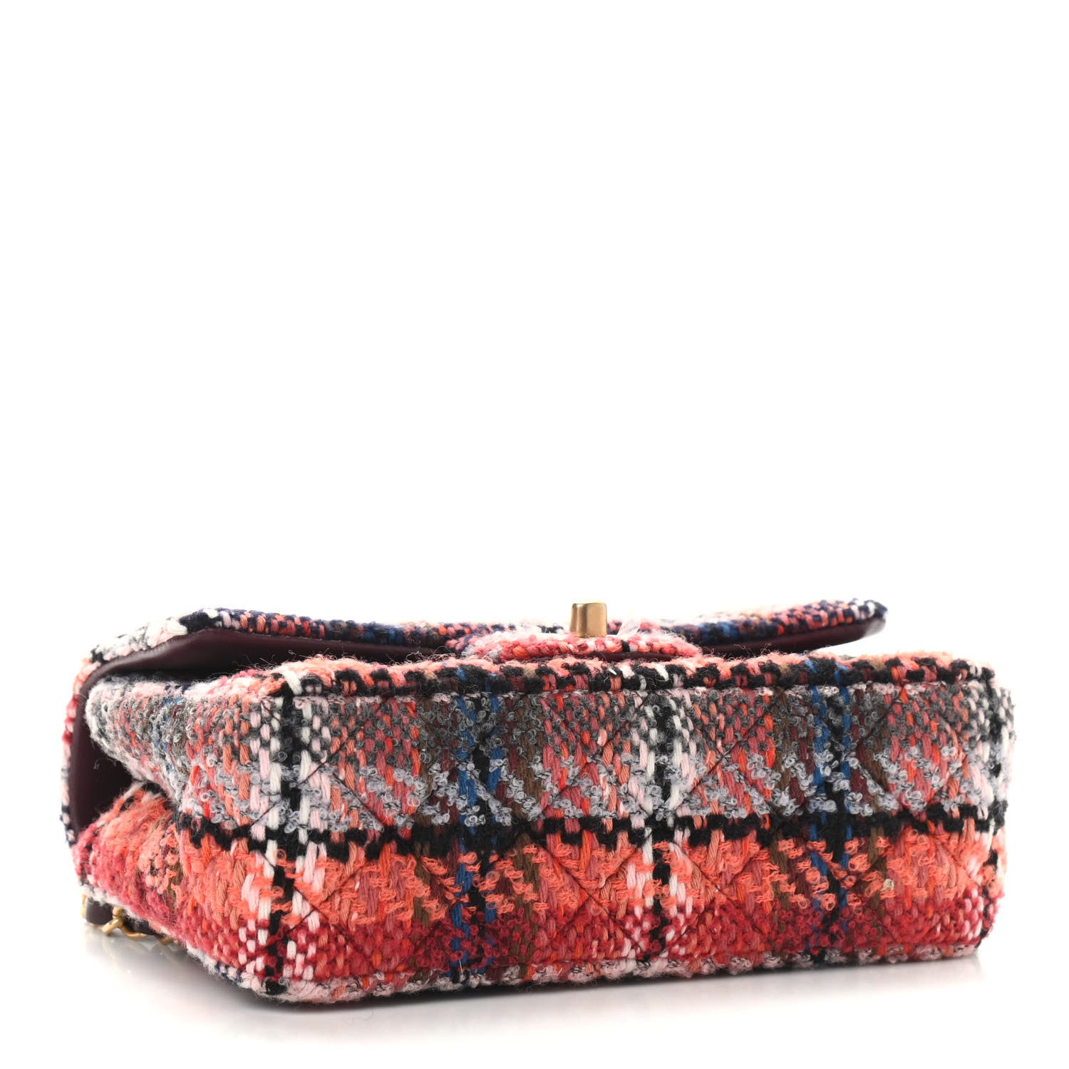Chanel Tweed Quilted Mini Rectangular Flap Red Multicolor 4 of 9