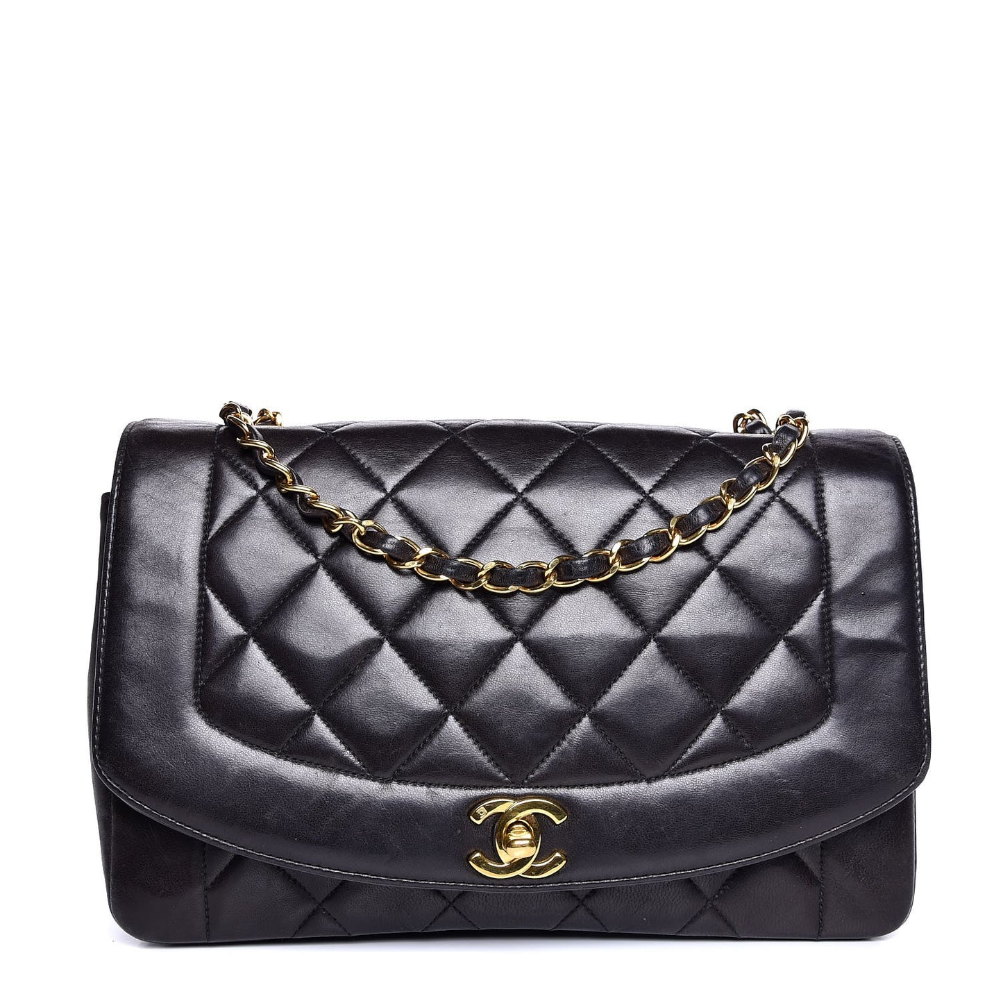 Lambskin Quilted Medium Single Flap Black