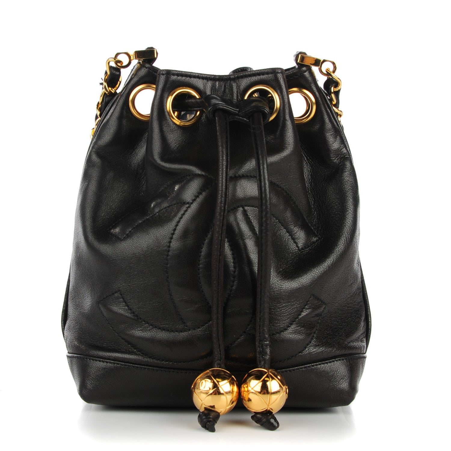 Chanel Lambskin CC Drawstring Bag Black 1 of 9