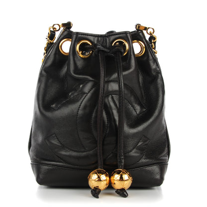 Chanel Lambskin CC Drawstring Bag Black 1 of 9