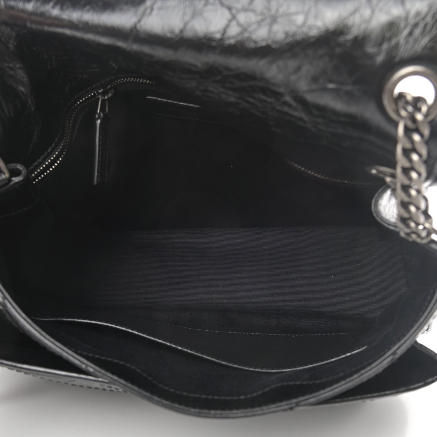 Saint Laurent Crinkled Calfskin Matelasse Monogram Large Niki Chain Satchel Black 4 of 4