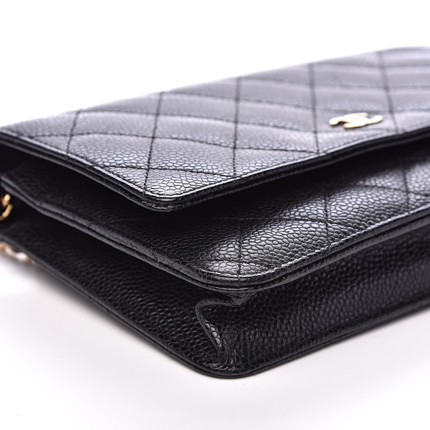 Caviar Quilted Wallet On Chain WOC Black