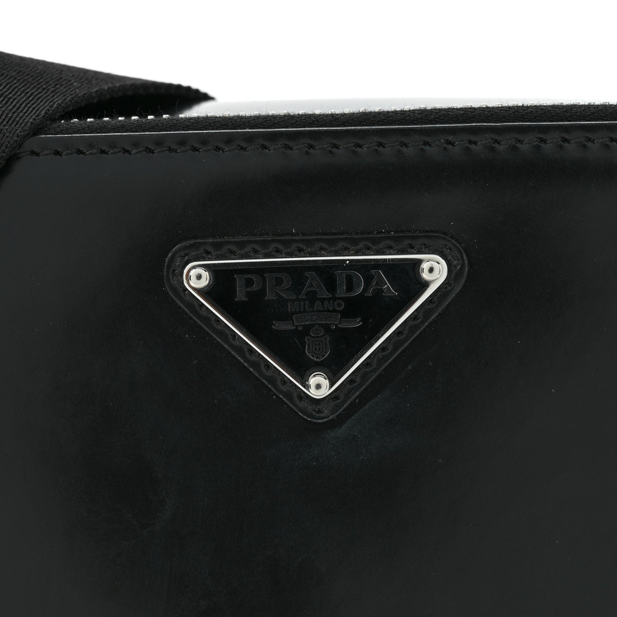 Prada Spazzolato Medium Brique Crossbody Bag Black 12 of 14