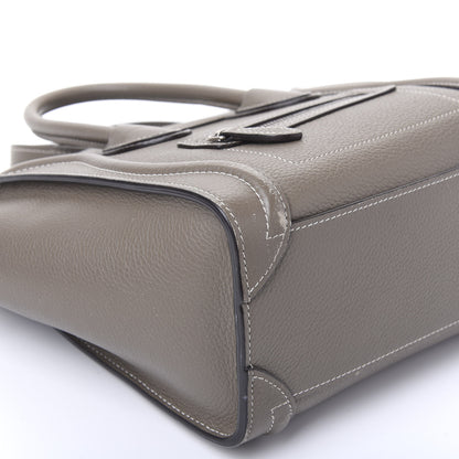 Celine Drummed Calfskin Nano Luggage Souris 5 of 13