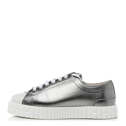 Hermes Metallic Calfskin Cross Sneakers 36.5 1 of 8