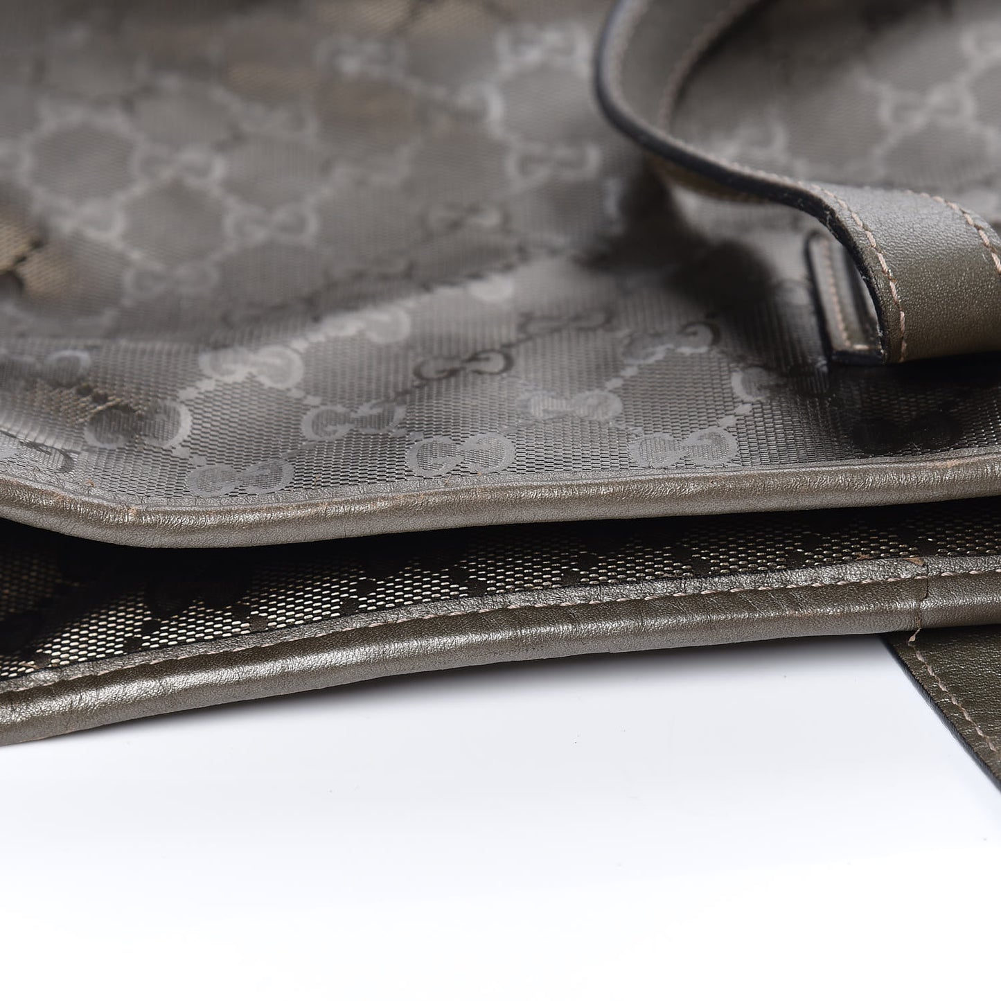 Imprime Monogram Large Zippered Shopping Tote Pewter