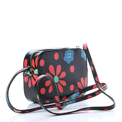 Saint Laurent Calfskin Floral Print Small Classic Monogram Camera Bag Black 3 of 11