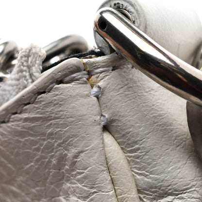 Balenciaga Agneau Arena Le Cagole Mini Purse With Chain Optic White 16 of 19