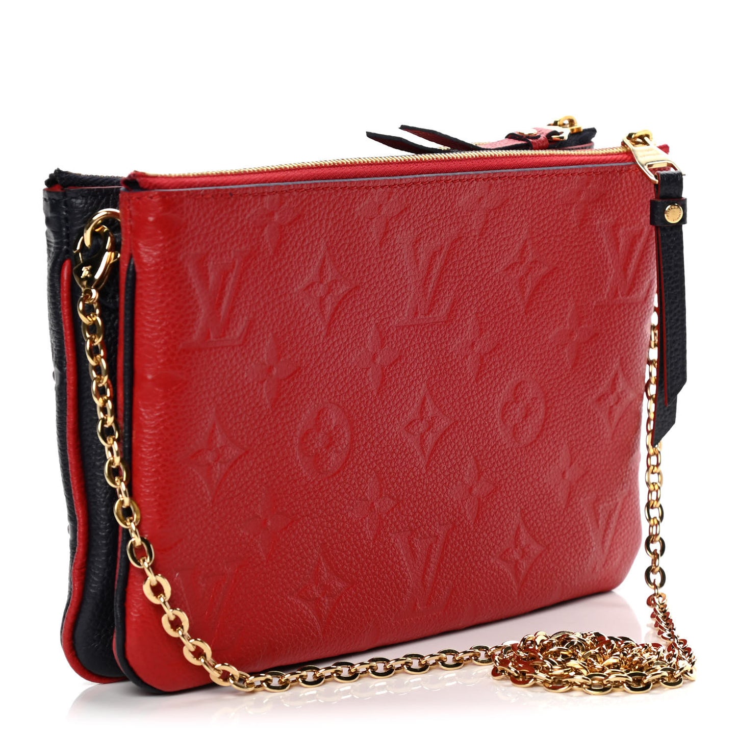 Empreinte Double Zip Pochette Marine Rouge