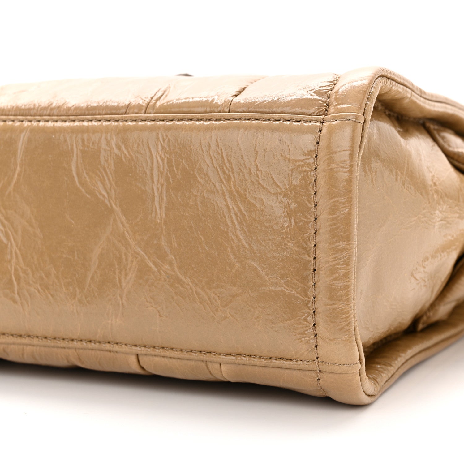 Marc Jacobs Shiny Crinkled Calfskin Mini The Tote Bag Light Brown 10 of 11