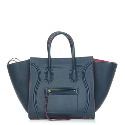 Celine Baby Grained Calfskin Medium Phantom Luggage Steel Blue 1 of 8