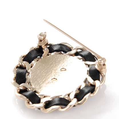 Chanel Lambskin CC Brooch Black Gold 3 of 5