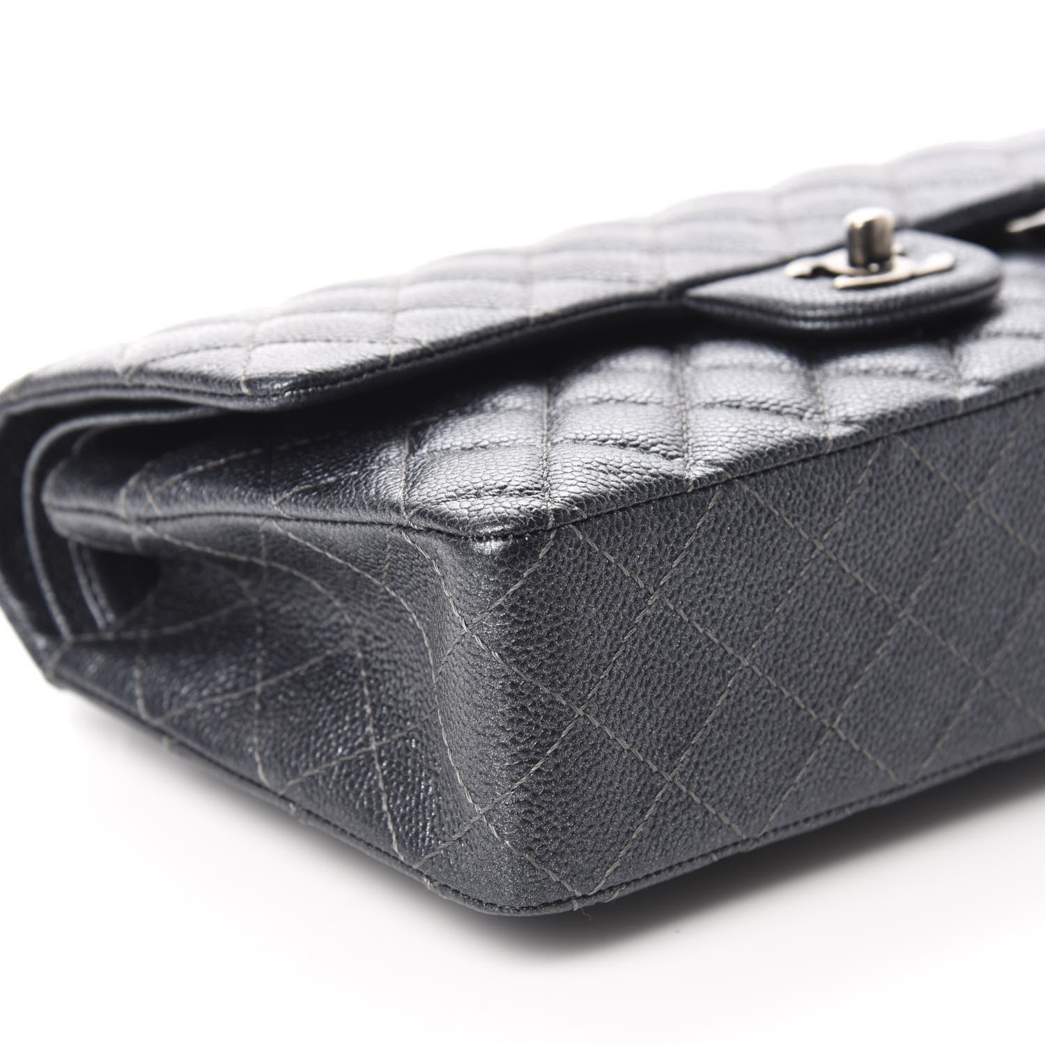 Chanel Iridescent Caviar Quilted Medium Double Flap Black 6 of 13