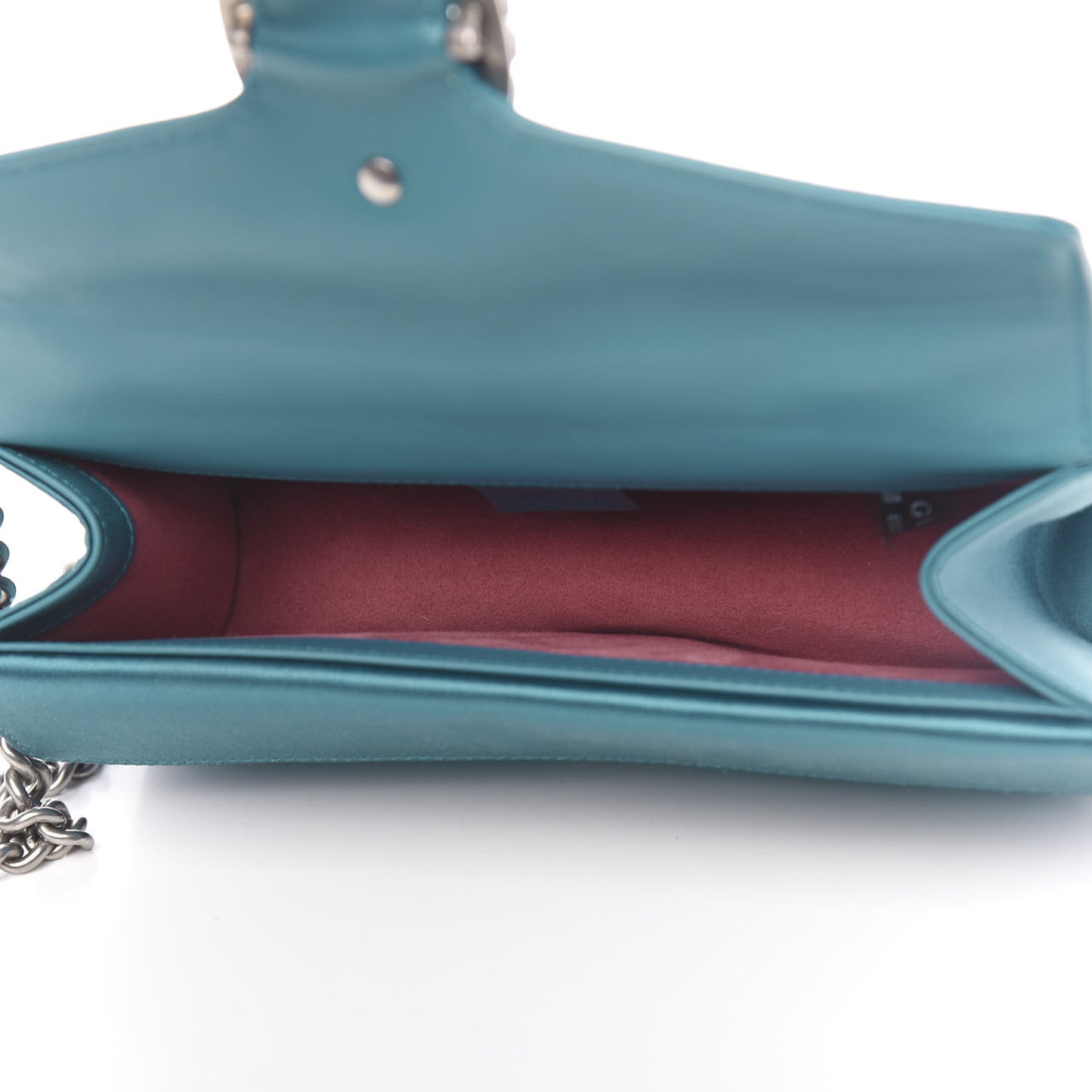 Satin Silk Crystal Small Dionysus Shoulder Bag Turchese Black Diamond