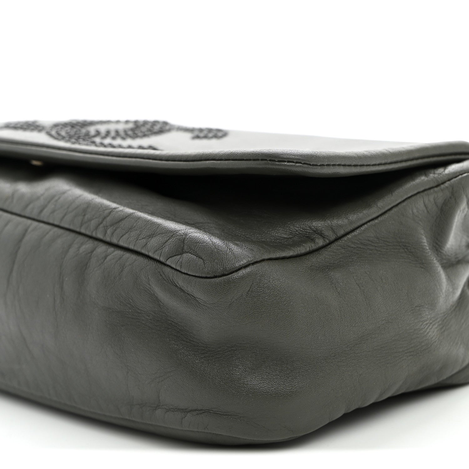 Chanel Lambskin Studded CC East West Flap Grey 10 of 11