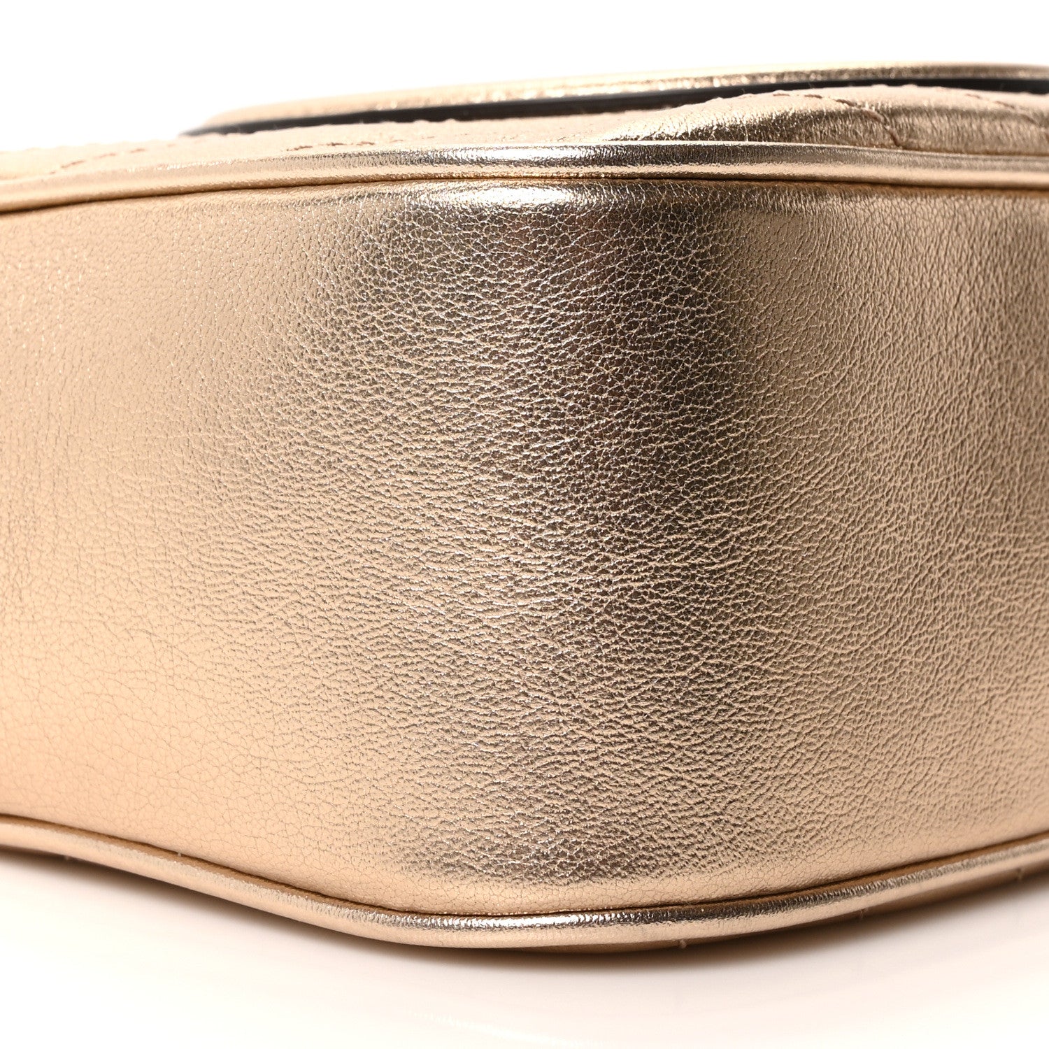 Gucci Metallic Sakai Be Green Calfskin Diagonal Stitched Small Blondie Shoulder Bag Golden Beige 9 of 10