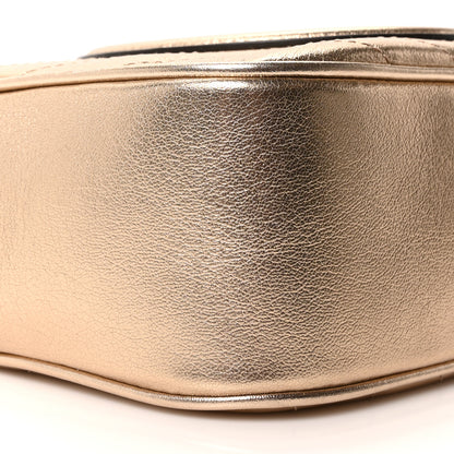 Gucci Metallic Sakai Be Green Calfskin Diagonal Stitched Small Blondie Shoulder Bag Golden Beige 9 of 10