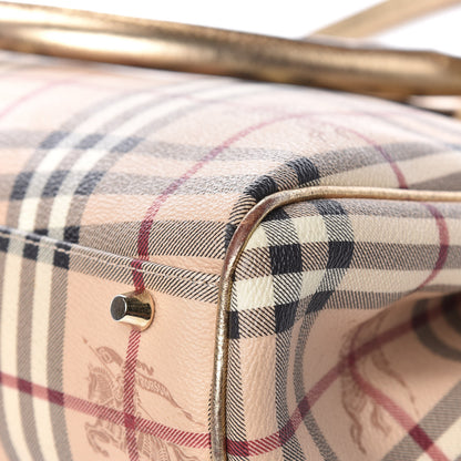 Burberry Haymarket Check Tote Gold 14 of 22