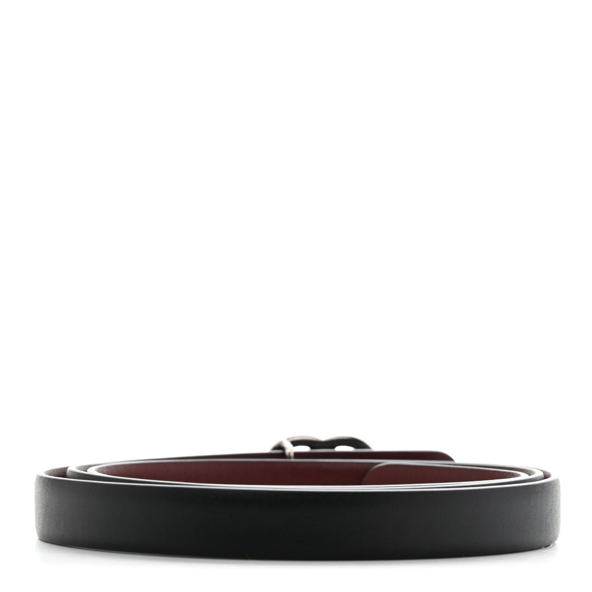 Chanel Calfskin CC Skinny Reversible Belt 95 38 Black Burgundy 2 of 7