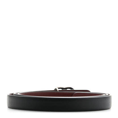 Chanel Calfskin CC Skinny Reversible Belt 95 38 Black Burgundy 2 of 7