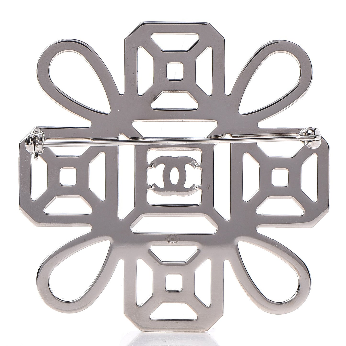 Crystal CC Brooch Silver