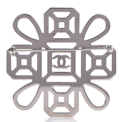 Chanel Crystal CC Brooch Silver 3 of 5
