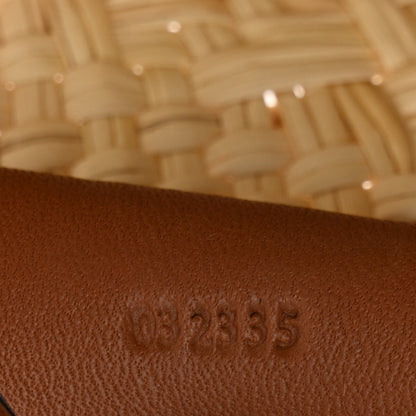 Loewe Calfskin Raffia Paulas Ibiza Small Anagram Basket Tote Bag Natural Tan 7 of 10