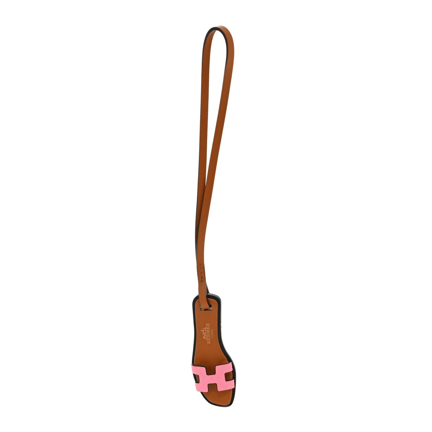 Epsom Butler Calfskin Hunter Oran Nano Bag Charm Rose Confetti Sable