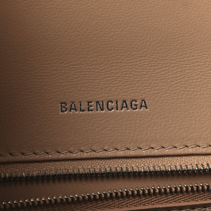 Balenciaga Shiny Calfskin Monochrome Crocodile Embossed Small Hourglass Top Handle Bag Nude Beige 6 of 9