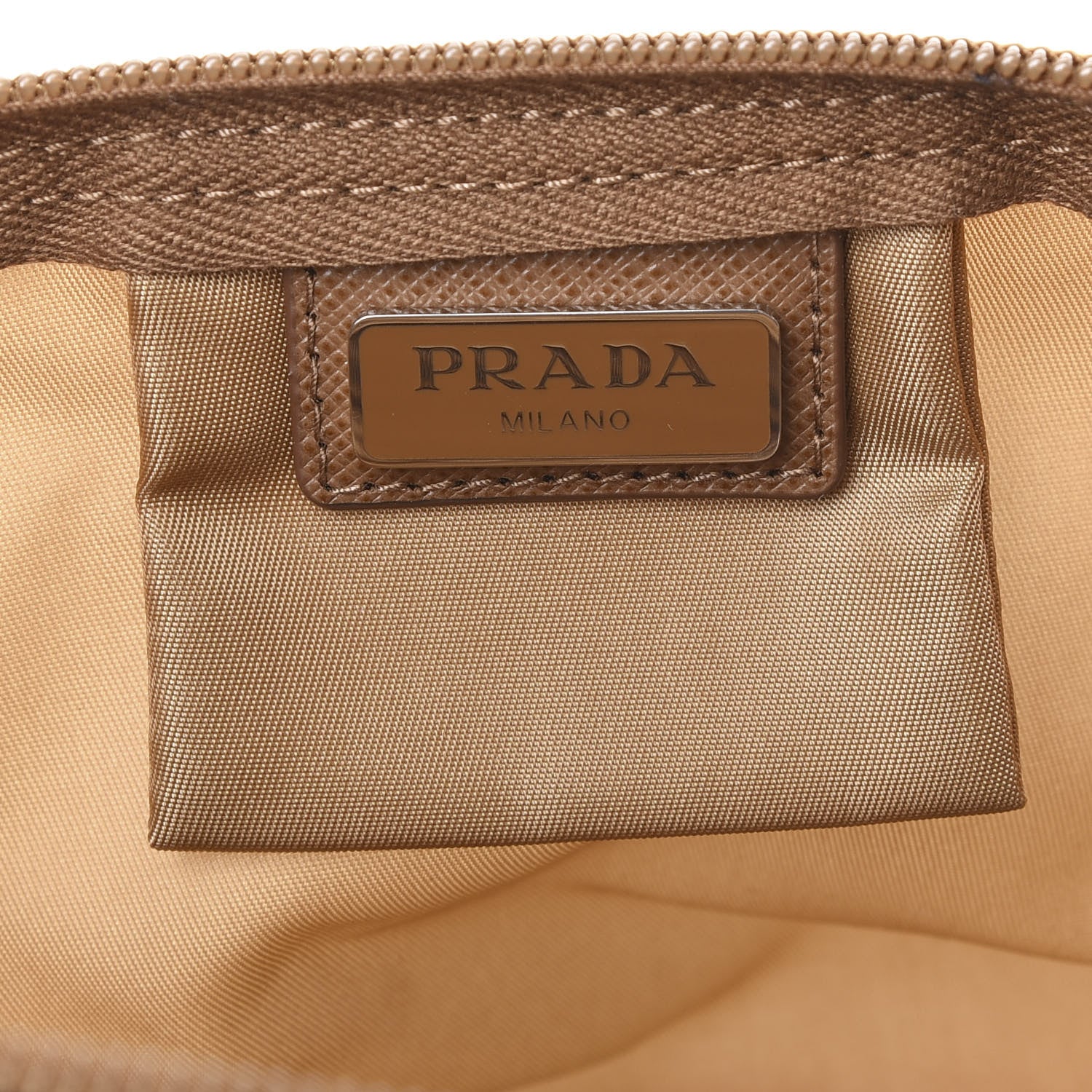 Prada Tessuto Nylon Pouch Beige 7 of 8