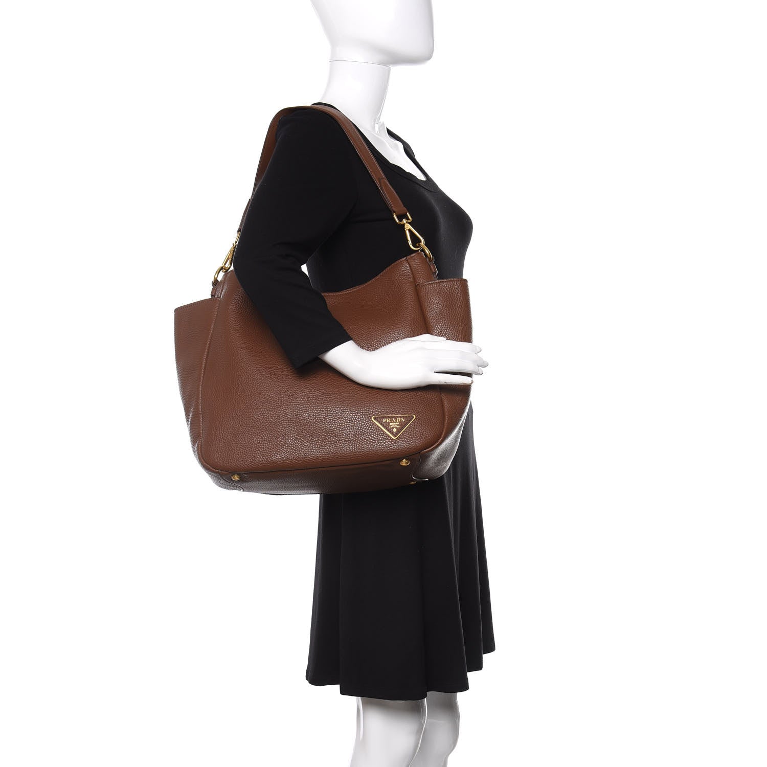 Prada Vitello Daino Pocket Hobo Bruciato 2 of 13