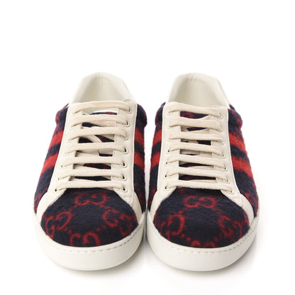 Gucci Covered Wool Big GG Monogram Mens Sneakers 9.5 Blue Red Mystic White 2 of 10