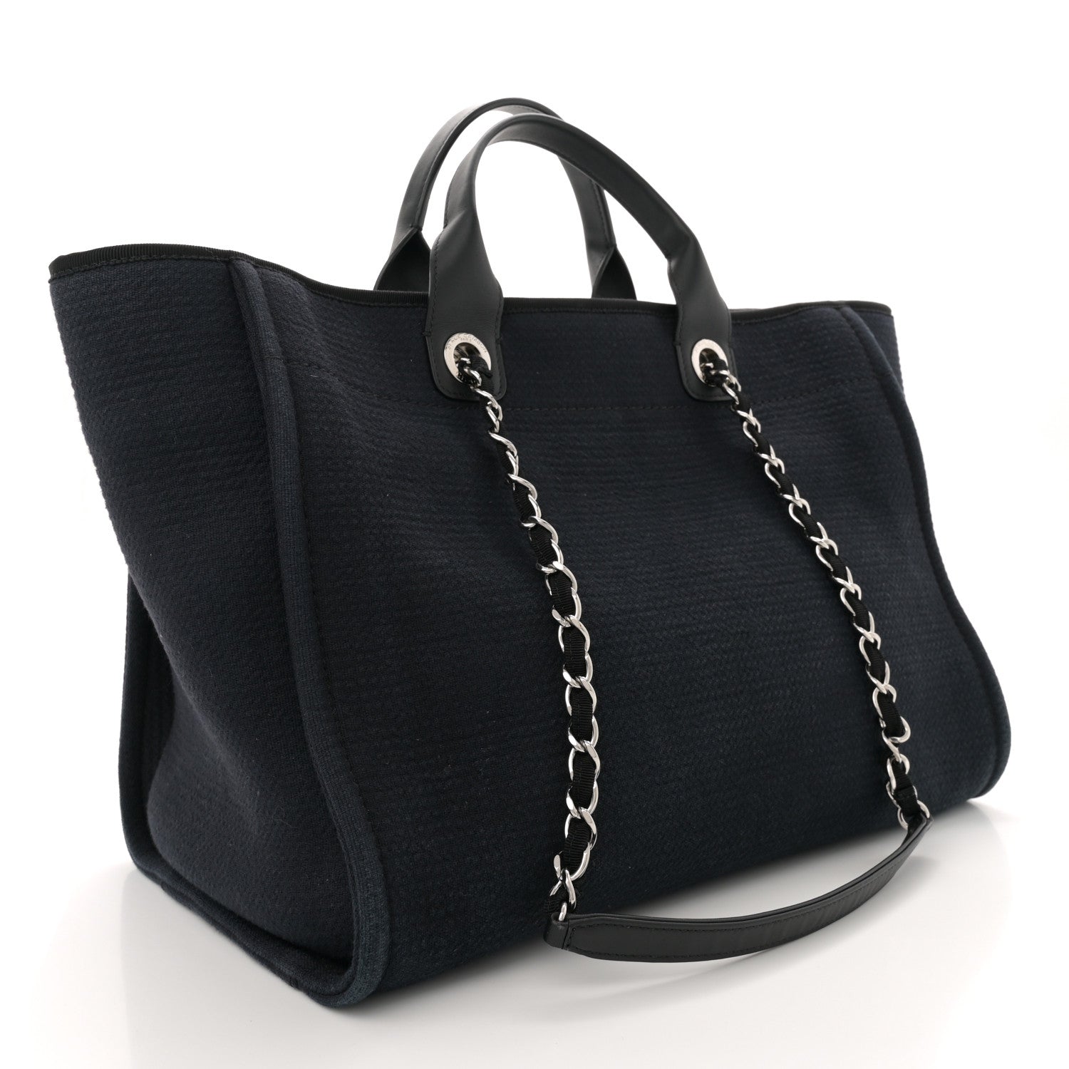 Chanel Mixed Fibers Medium Deauville Tote Dark Blue 4 of 13