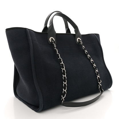 Chanel Mixed Fibers Medium Deauville Tote Dark Blue 4 of 13