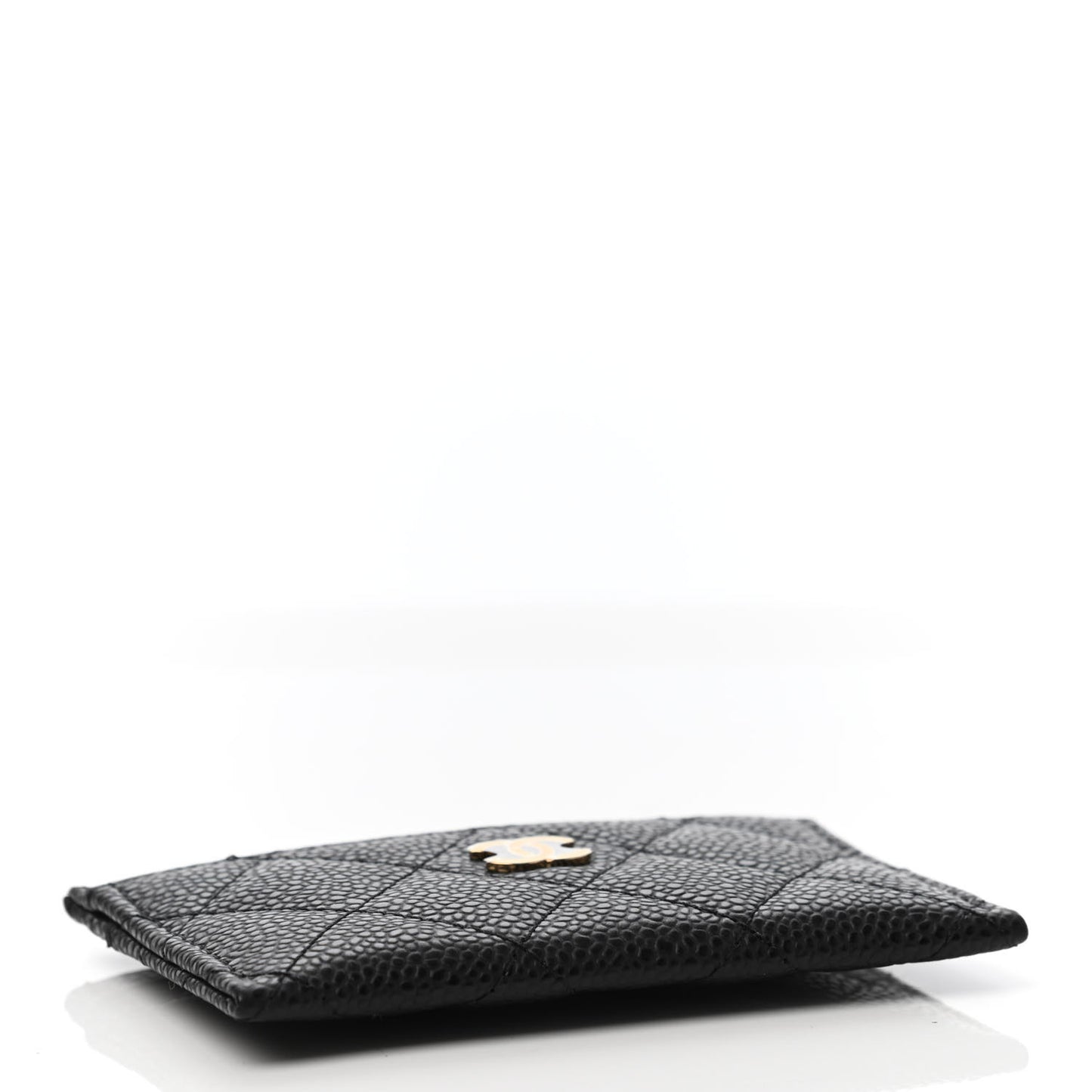 Caviar Quilted Card Holder Black