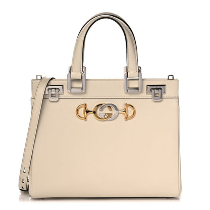 Gucci Grainy Calfskin Small Zumi Top Handle Bag Mystic White 1 of 13